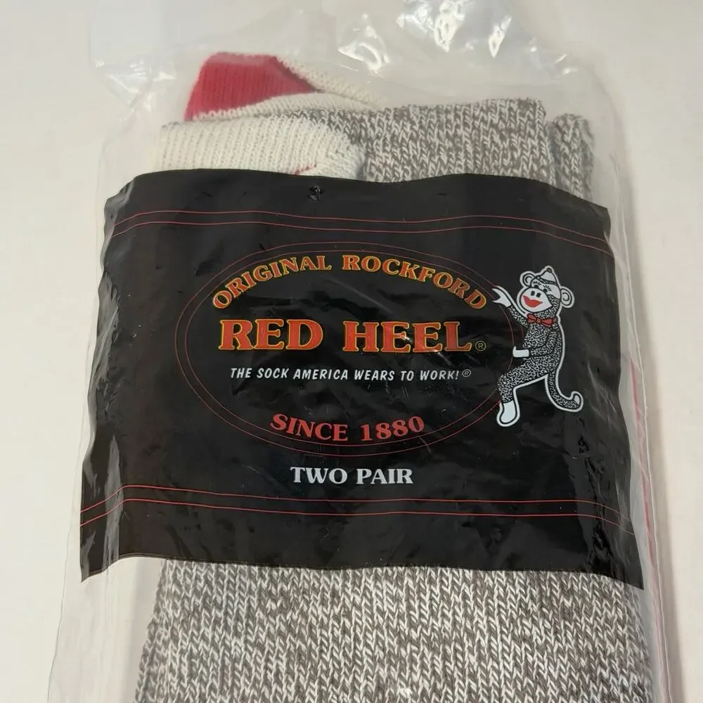 Original Rockford Red Heel Socks 2 Pair Sock Monkey/Elephant Doll Instruction L